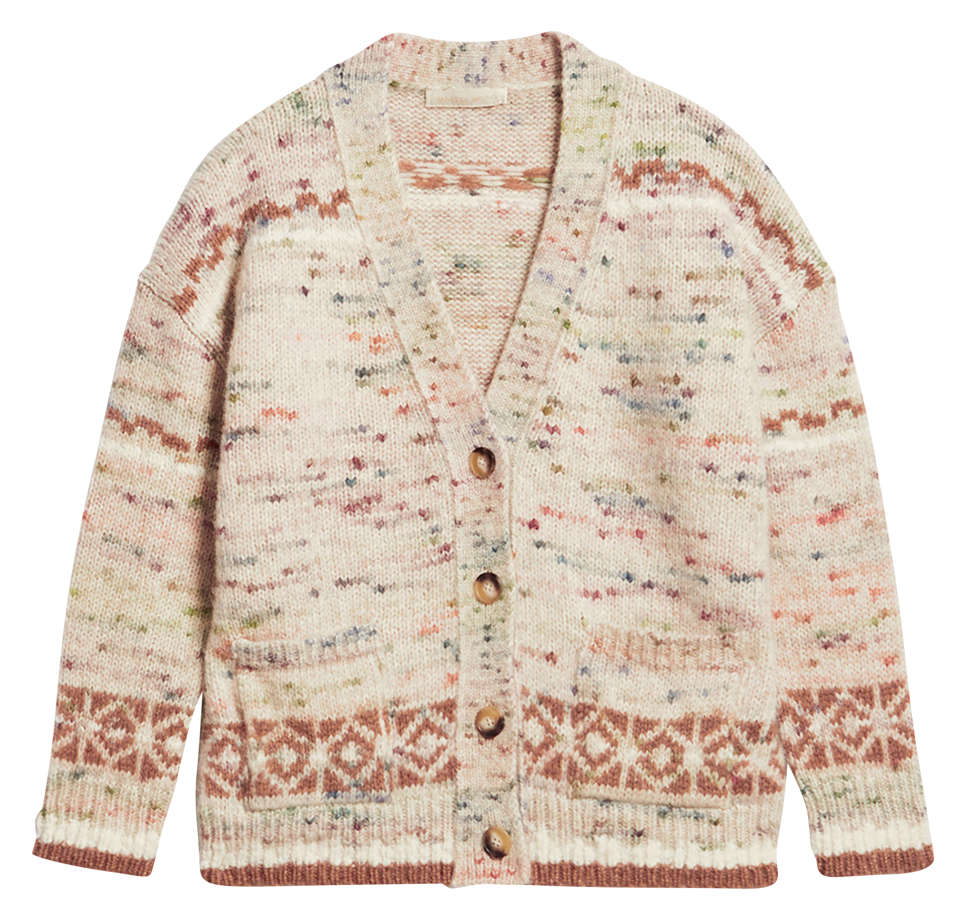 ELEONORE - Cardigan jacquard en laine | Beige