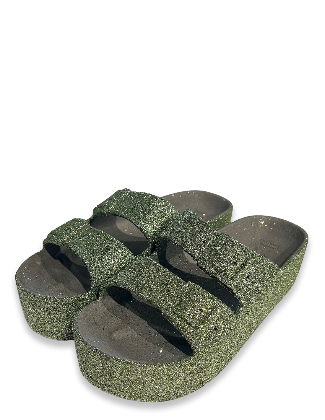 cacatoes Sandales Compensées Femme caipirinha glitter women kaki