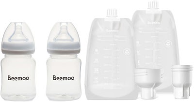 Beemoo CARE Flasker 180 ml 2-Pack inkl. Brystmelkposer 30-Pack