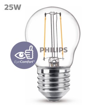 Philips LED kogel E27 25W filament helder niet dimbaar