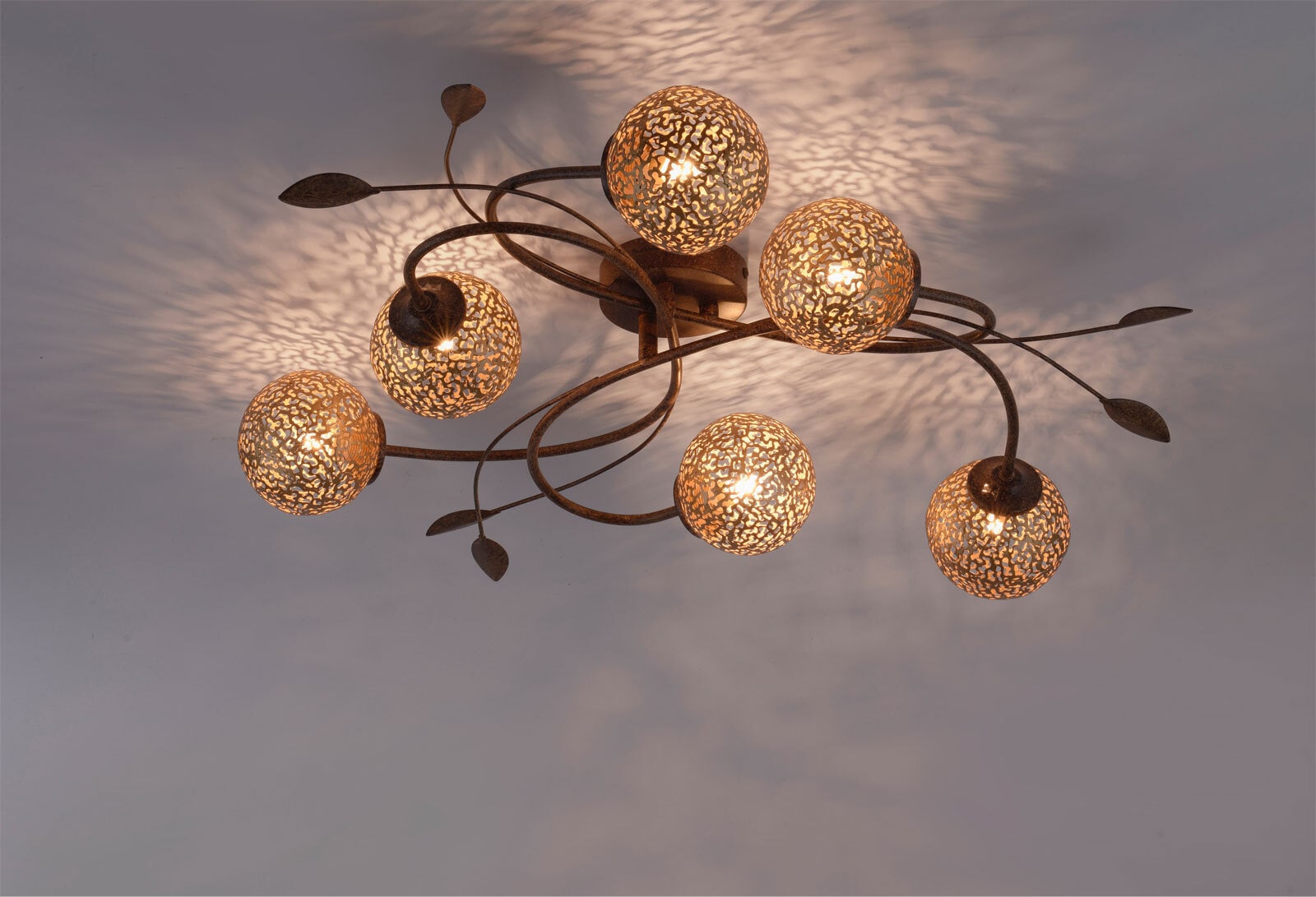 Paul Neuhaus Retrofit Deckenlampe GRETA 6-flg rostfarbig