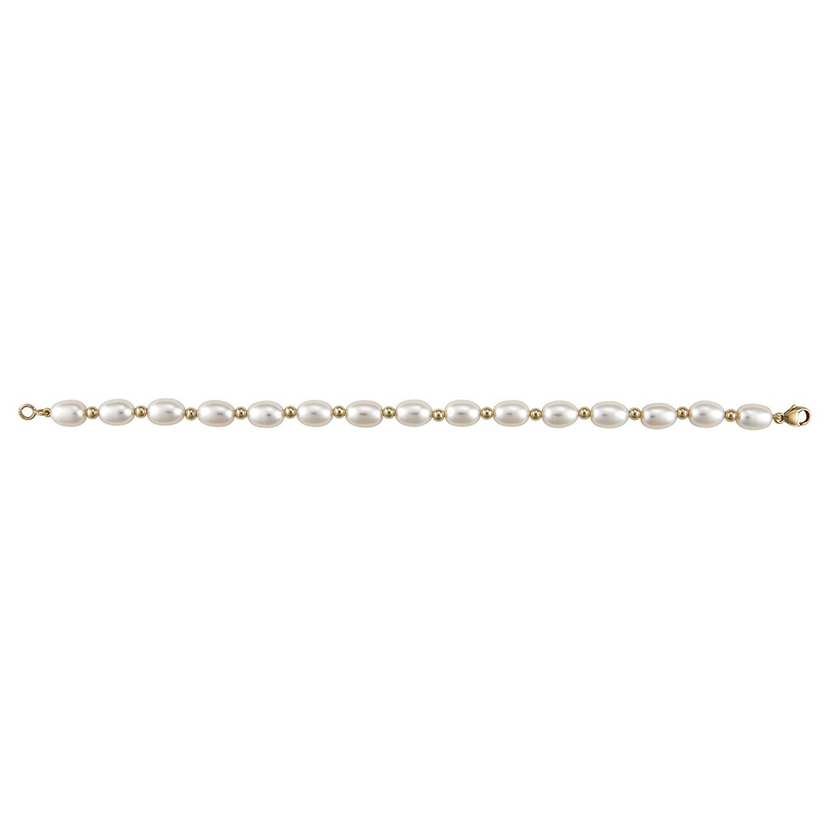 Bracelet perles de culture olive et boules or