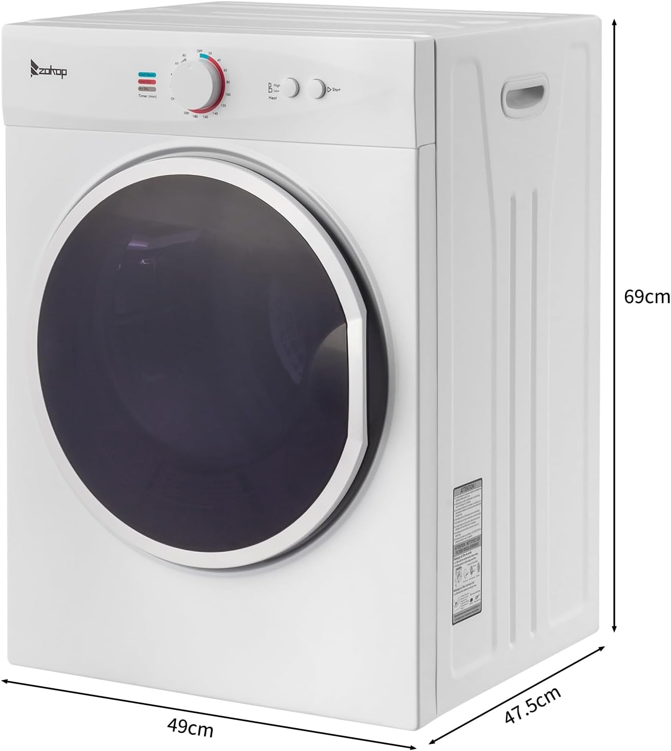 LEADZM Trockner, kompakter Ablufttrockner 1020W 3KG mit Anzeige für verschiedene Trocknungsmodi, tragbarer Trockner für Wohnungen, Haus, Wohnheim