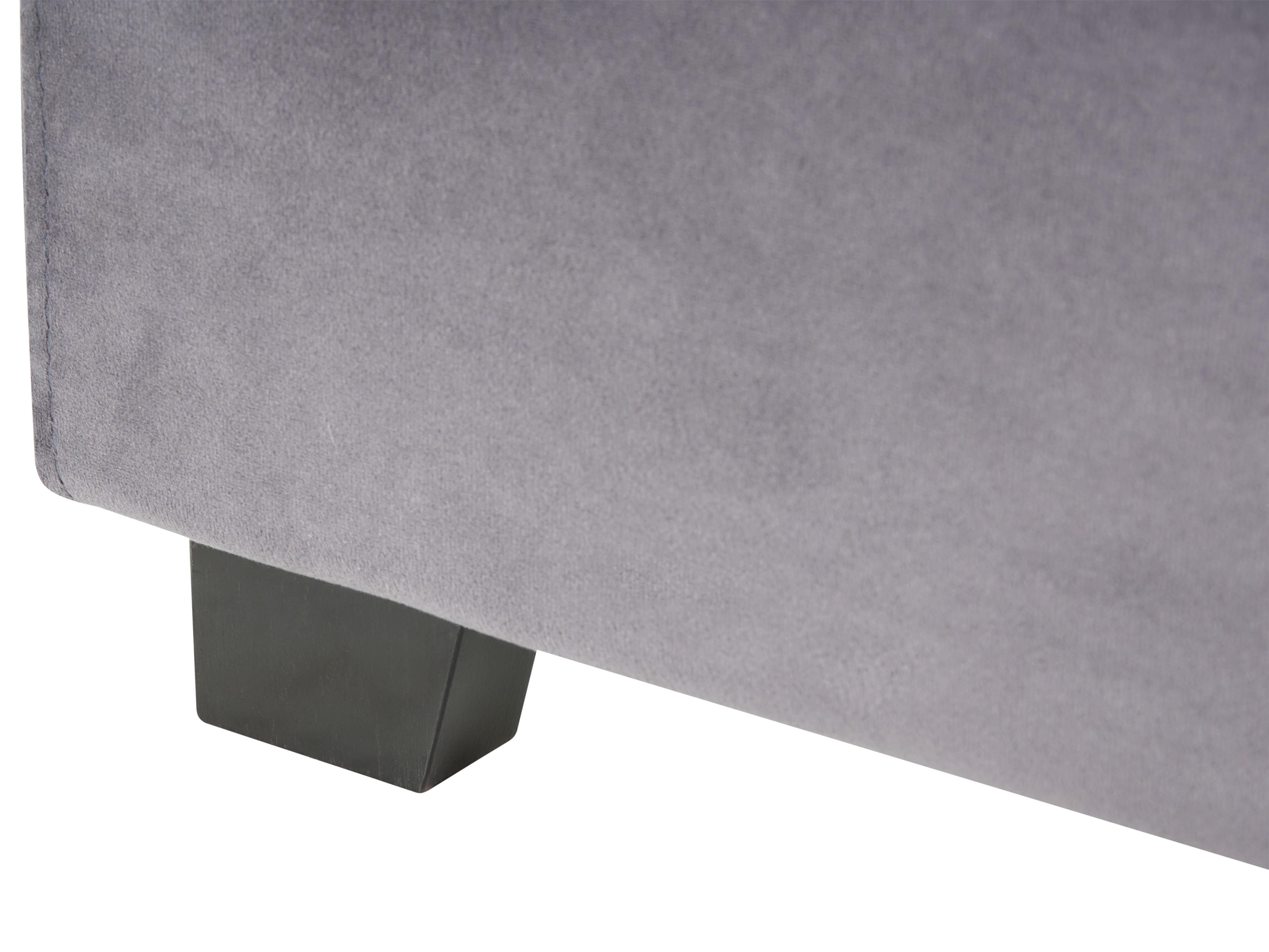 Bed Fluweel ROUEN 180 x 200 cm Donkergrijs
