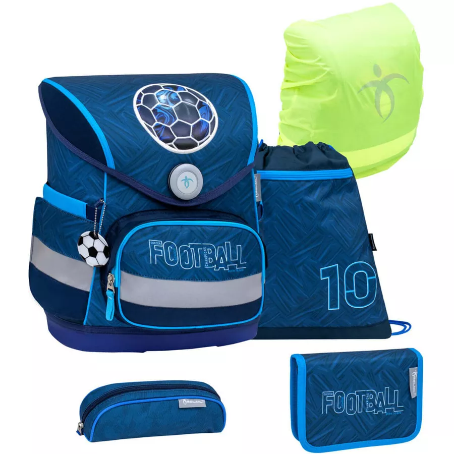 Belmil Schulranzen Compact Schulranzen Set 5-teilig mit Brustgurt Football Champions