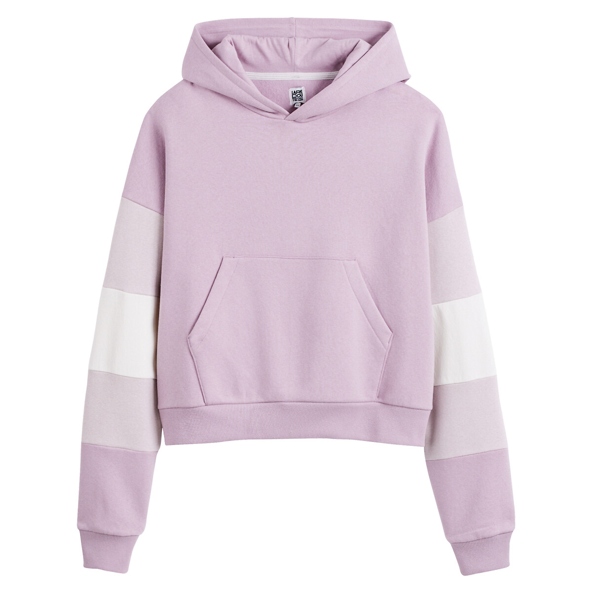 COLEÇÕES LA REDOUTE<br>Moletom com capuz em blocos de cores na cor molton