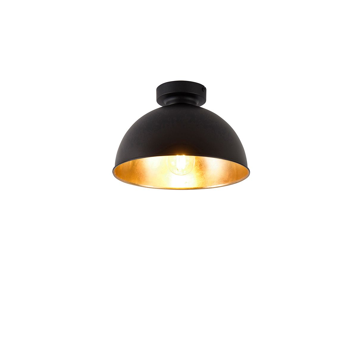 Smart plafondlamp zwart met goud 28 cm incl. Wifi A60 - Magnax