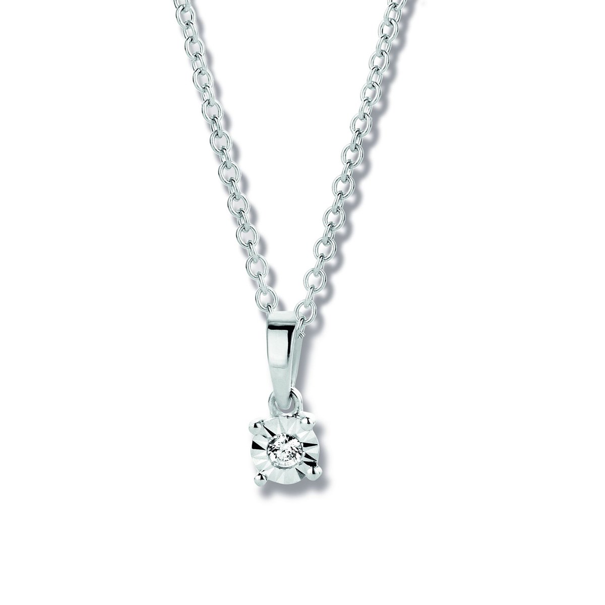 Pendentif Solitaire Brillaxis diamant or blanc