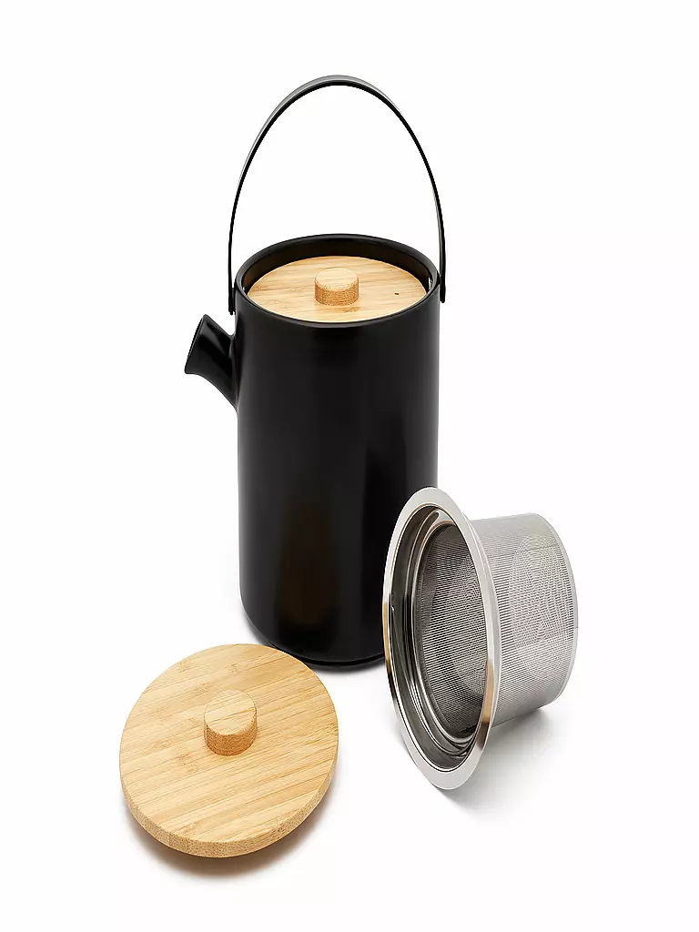 BREDEMEIJER Tee Set Umea 1,2l Schwarz/Bambus schwarz