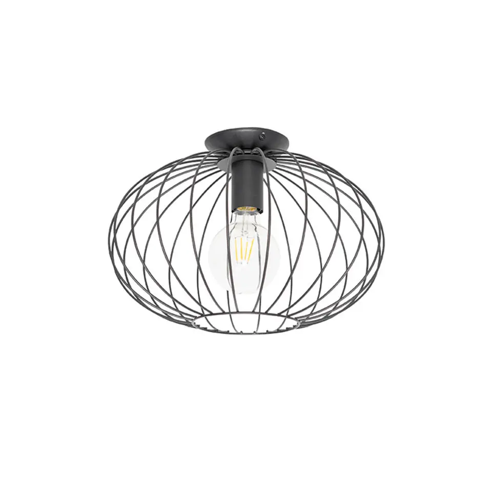 Qazqa plafondlampen margarita zwart e27