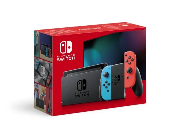 Nintendo Switch with Neon Blue and Neon Red Joy-Con - Spilkonsol - Full HD - sort, neonrød, neonblå