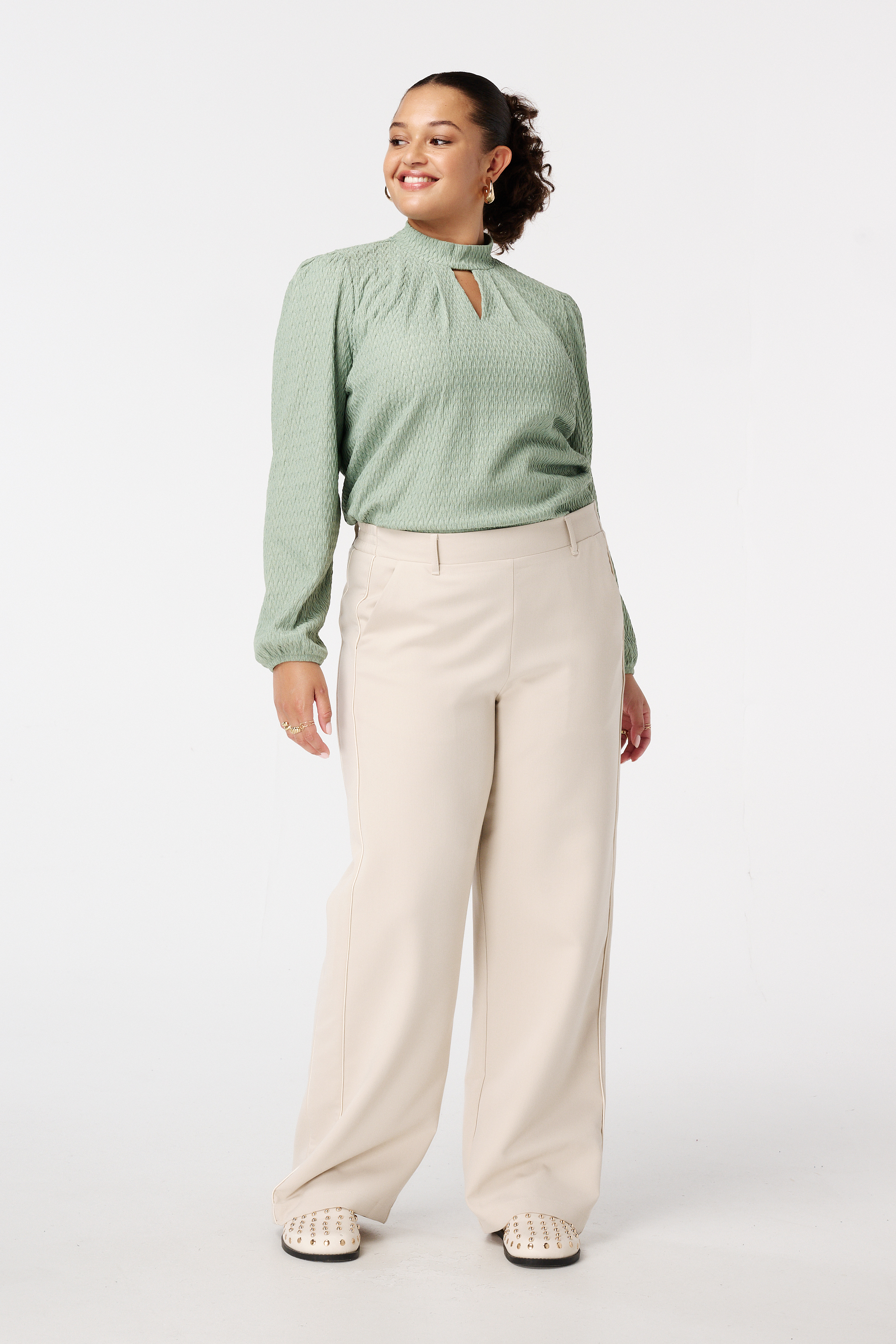 Top met structuur Mint