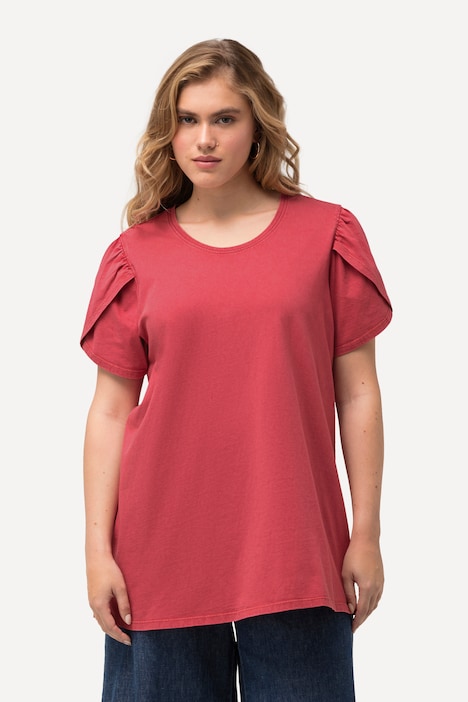 T-Shirt, cold dyed, A-Linie, Rundhals, Halbarm