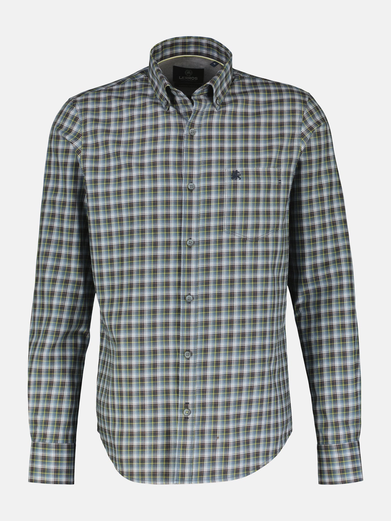 Kariertes Herrenhemd mit Button-down-Kragen