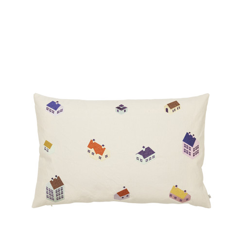 Broste Copenhagen - CUSHION COVER 'HOUSE' COTTON - Multicolore