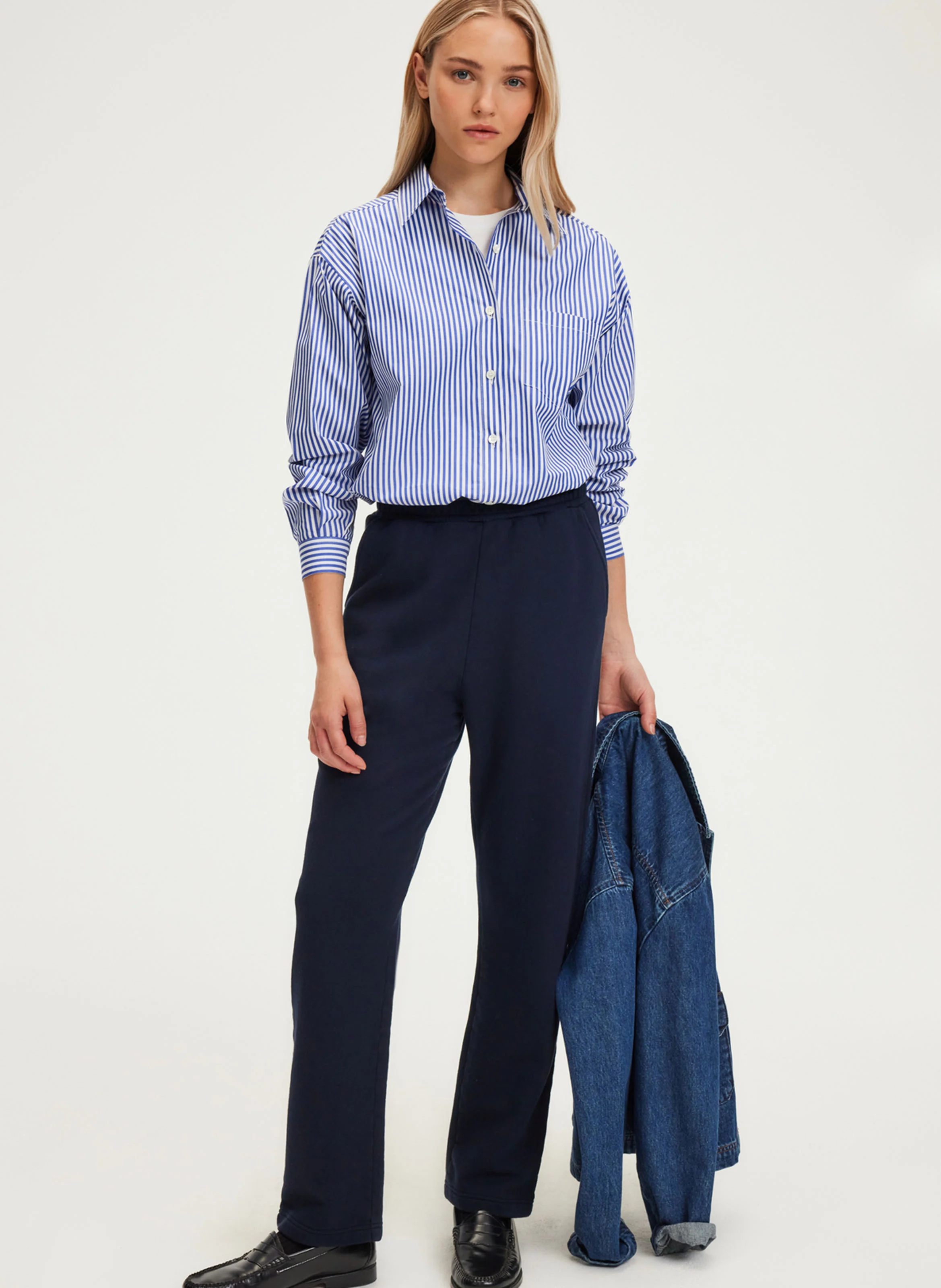 NEEVA - Jogging droit en coton | Bleu