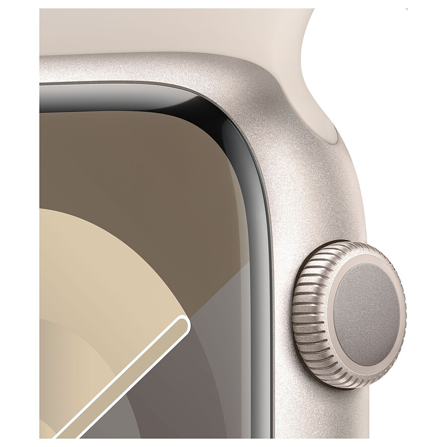 Apple Watch Series 9 GPS - Lumière Stellaire - Bracelet Sport - 45 mm - Taille M/L