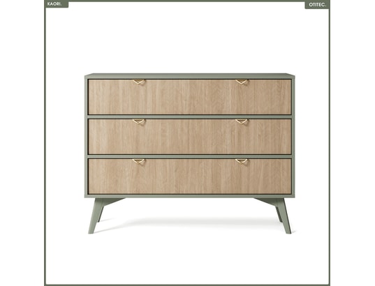 OTITEC - Commode - l.106 x h.80 x p.38 cm - 3 tiroirs - kaori - eucal...