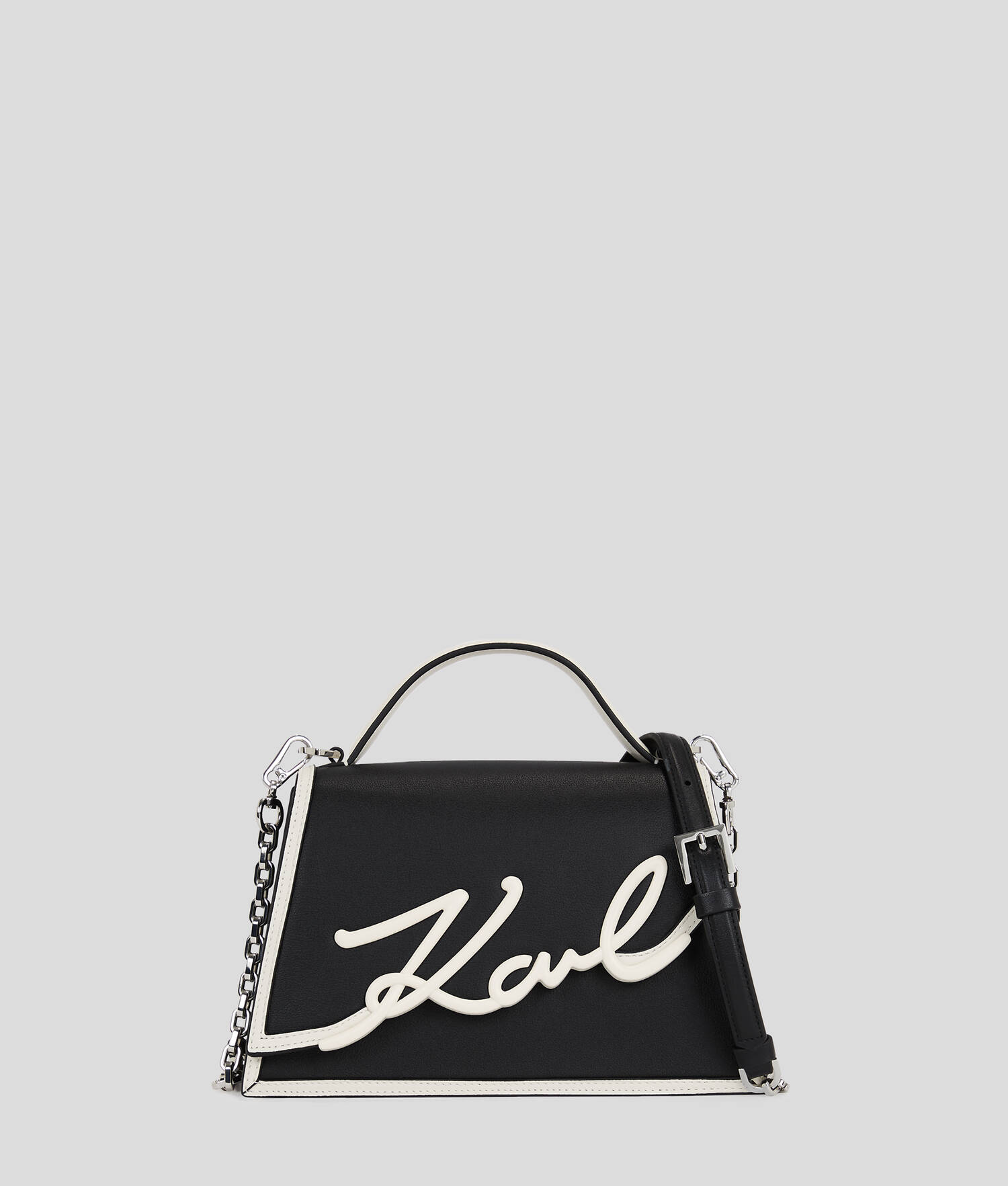 PETIT SAC BANDOULIÈRE K/SIGNATURE - Noir/Blanc