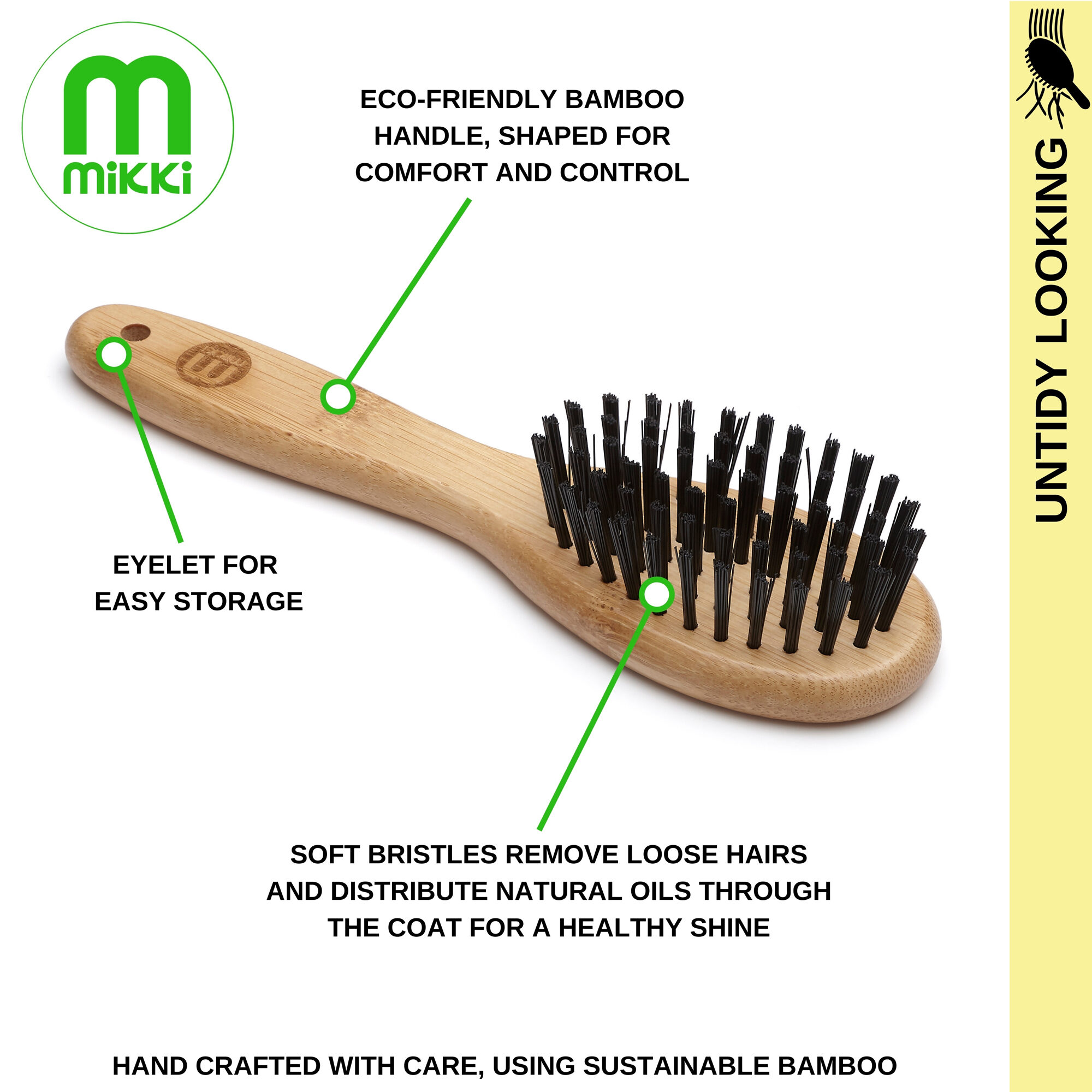 Mikki Bamboo Bristle Brush