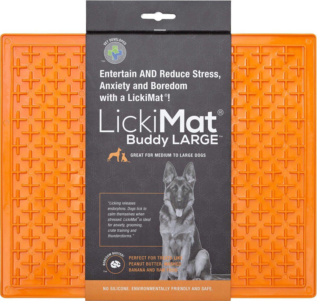 LICKI MAT - Slikkemåtte - Buddy Xl Orange 30,5X25,5Cm