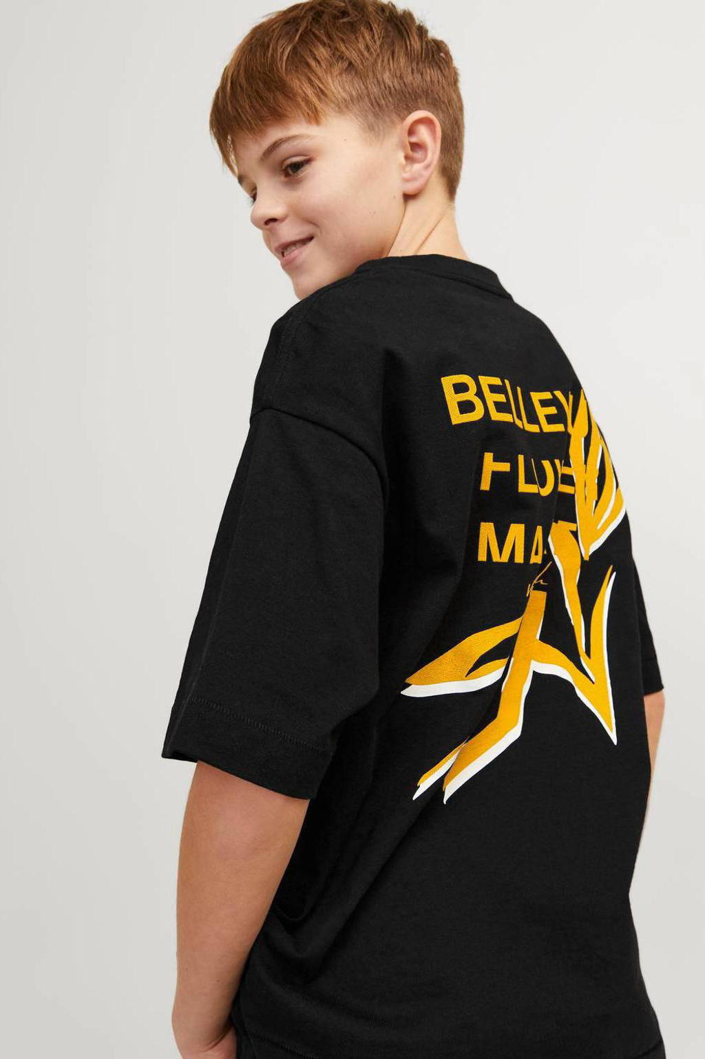 JACK & JONES T-shirt JORFARO met backprint zwart