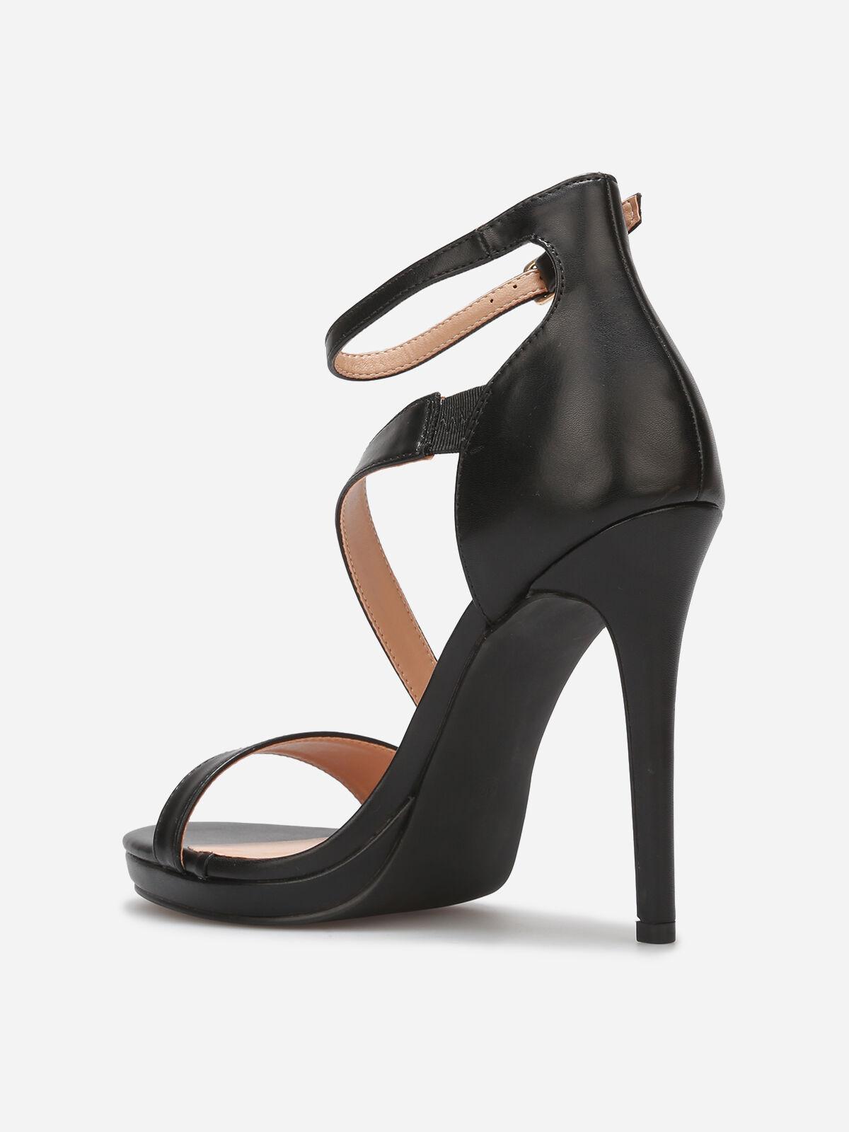 Sandales à talon aiguille et brides- Noir