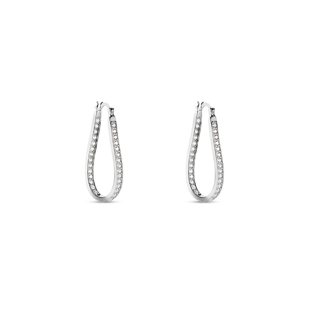 Créoles Desya Argent Blanc Oxyde De Zirconium