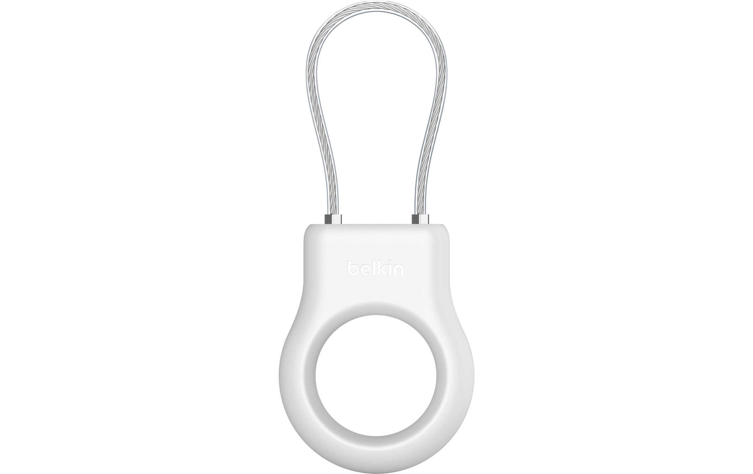 Apple AirTag Secure Holder Anhänger Hardcase Hülle Schlüsselanhänger   Sicherheitsschloss (MSC009btWH) - Weiss