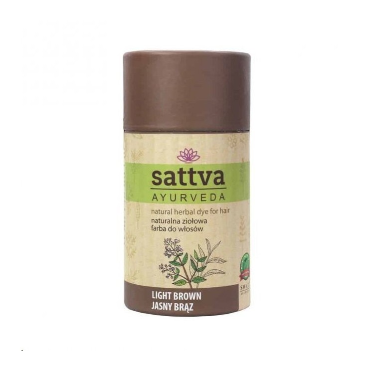 Sattva Ayurveda Natuurlijke Kruiden Haarverf Lichtbruin 150 gr
