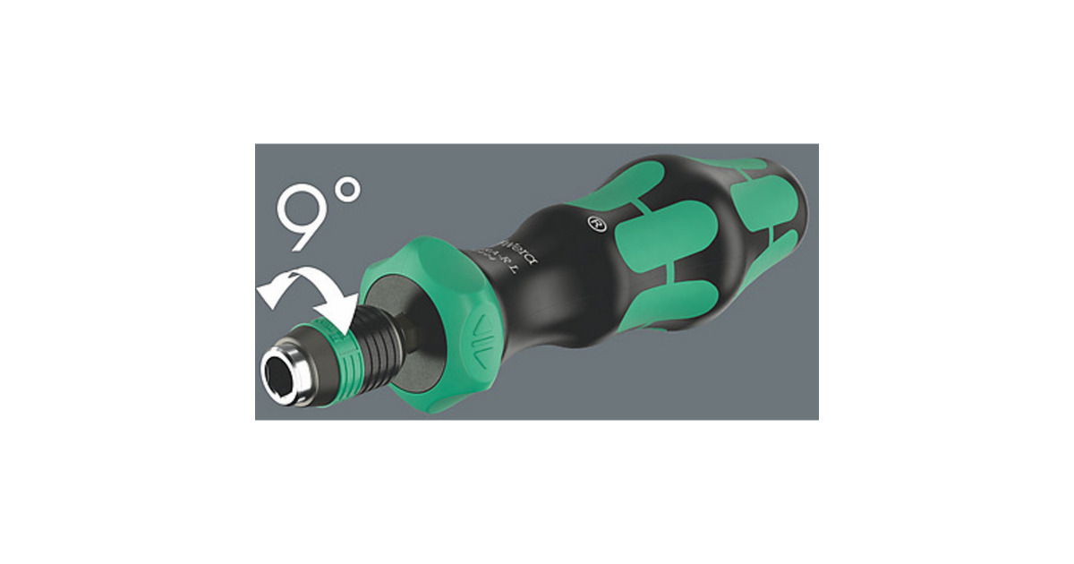 Wera838 RA-R L bithandhouder met ratelfunctie, 1/4