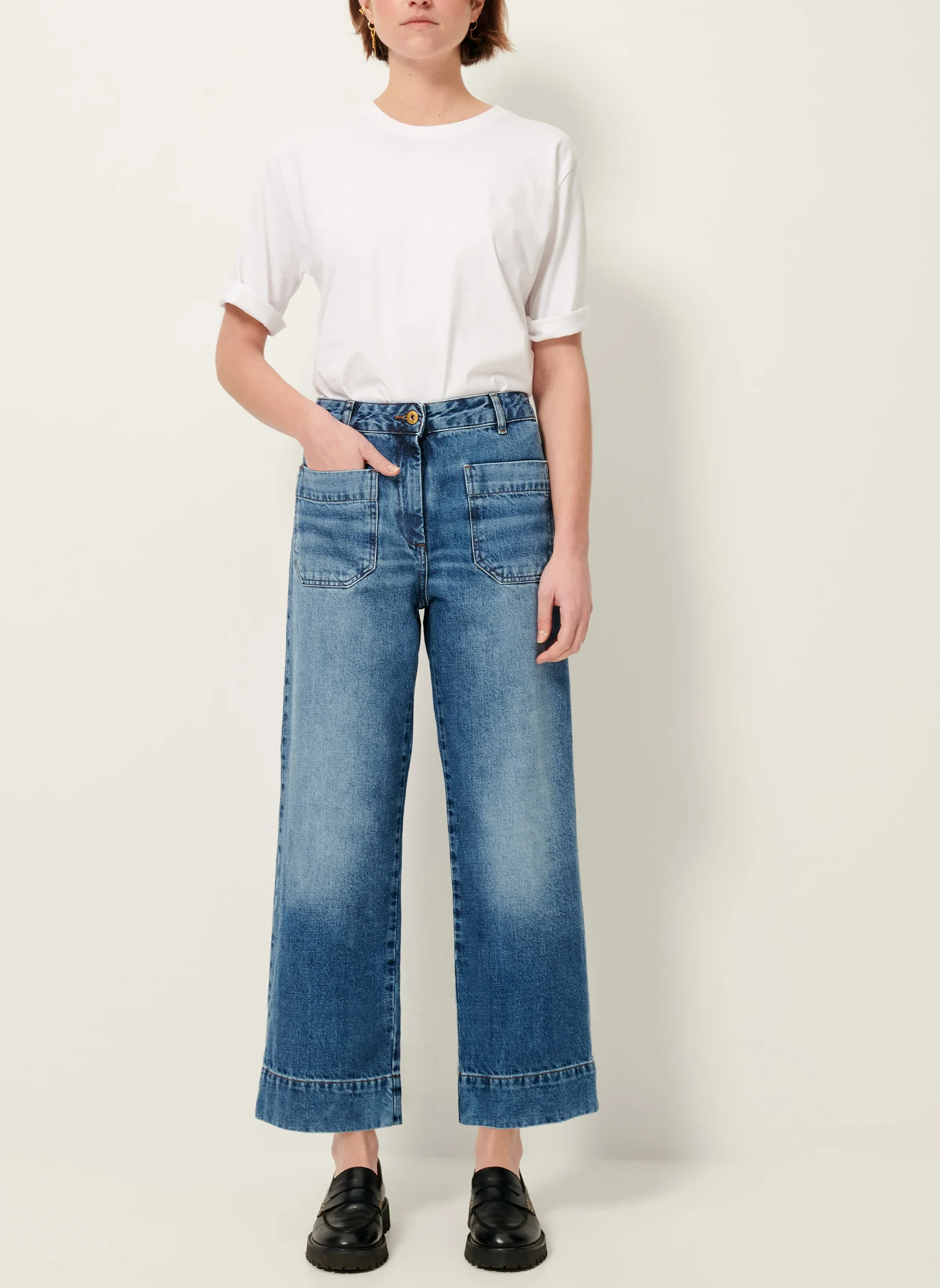 SEAKEY O - Jean large taille haute | Bleu