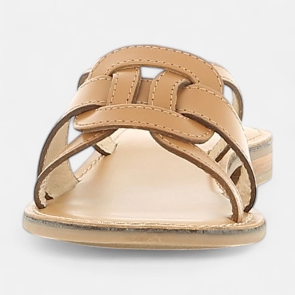 Mules Femme en cuir cognac