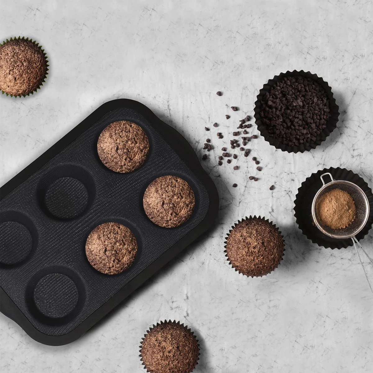 Moule à muffins 6 empreintes Silicone fibre de verre Zenker