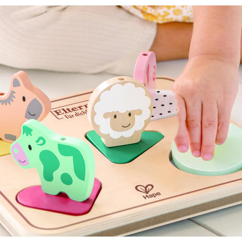 Puzzle sonore animaux de la ferme Bois et multicolor - HAPE