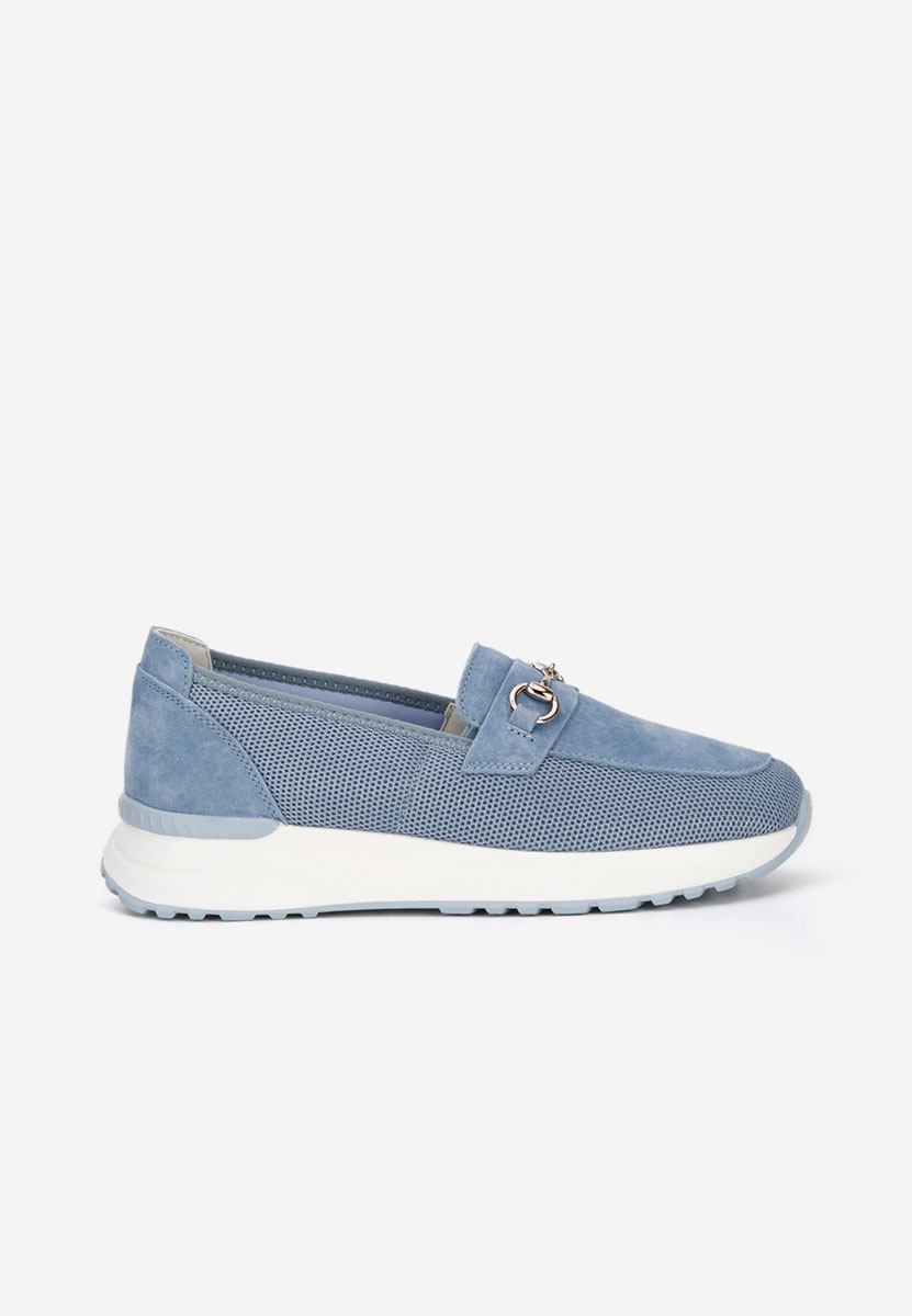 Mocassins femme en cuir bleus Hermony