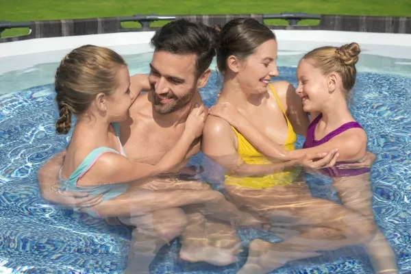 Bestway 5614X, 9150 L, Indrammet pool, Voksen & barn, Stige, Træ, 34,5 kg