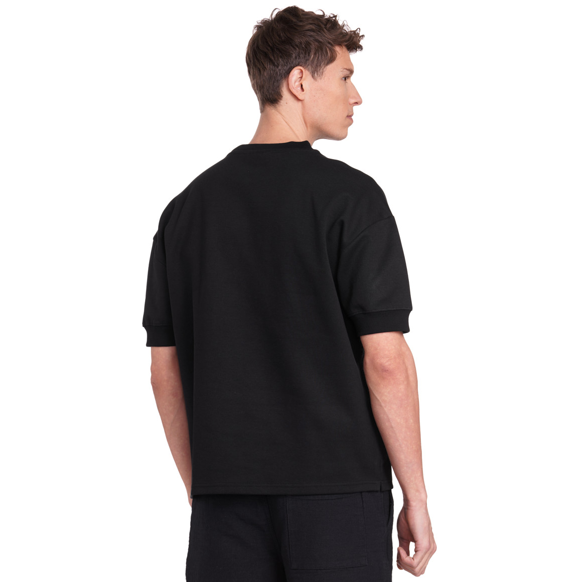 Jonas Nielsen Herren T-Shirt aus Sweat schwarz
