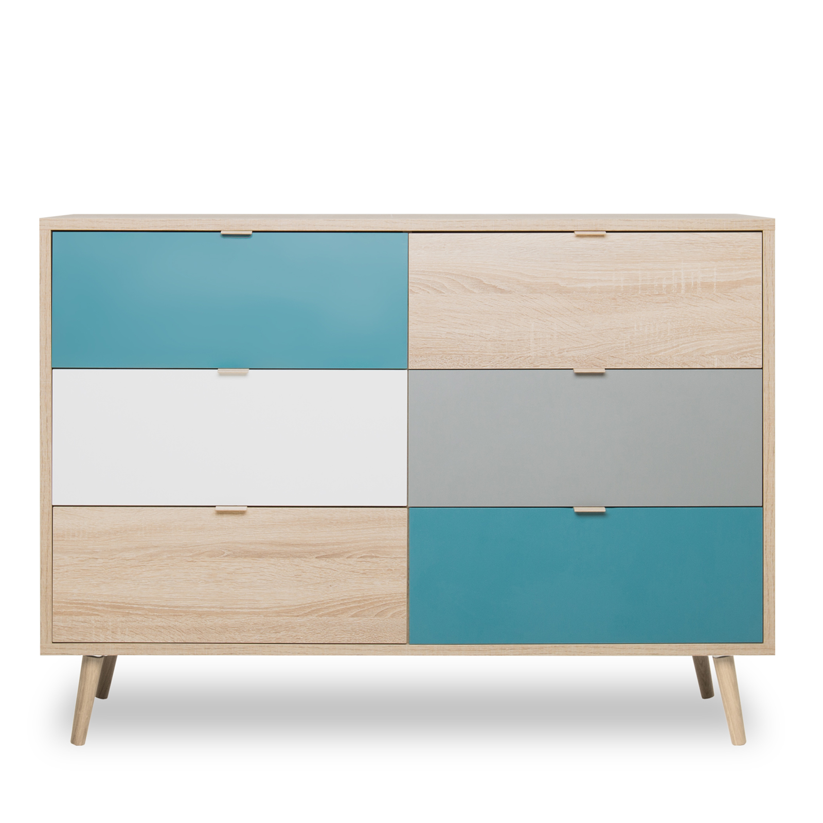 Sideboard CUBA - Sonoma Eiche - tricolor - 120 cm breit
