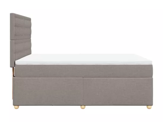 Sommier à lattes de lit avec matelas Taupe 160x200 cm Tissu