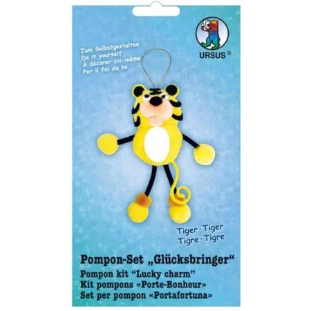 URSUS Bastelset Glücksbringer Tiger aus Pompons, 19cm