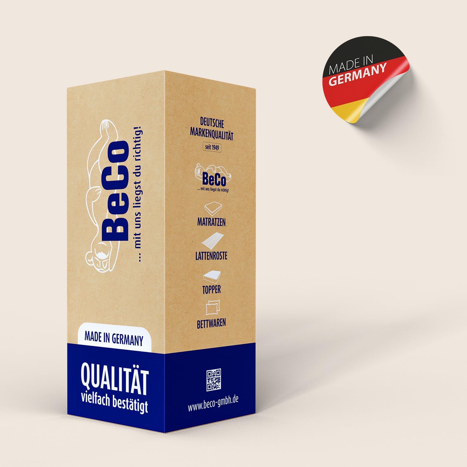 BeCo Matratze 90 x 200 cm Ortho Strong Taschenfederkernmatratze H3/H4 / Wendematratze/Oeko-TEX Standard 100 / Made in Germany / 100 Nächte Probeschlafen