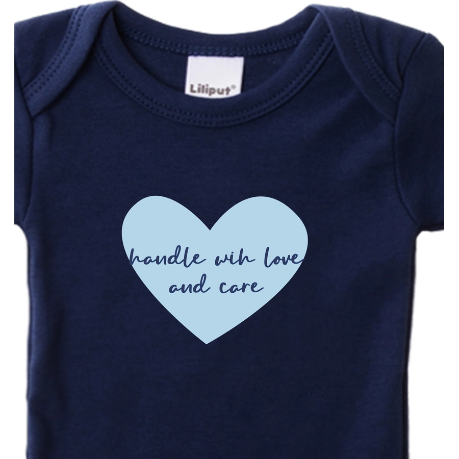 Liliput Baby-Bodies im 2er Set Smiley grau-melange marine