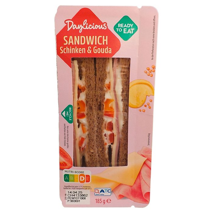 DAYLICIOUS Sandwiches 185 g, Schinken-Käse