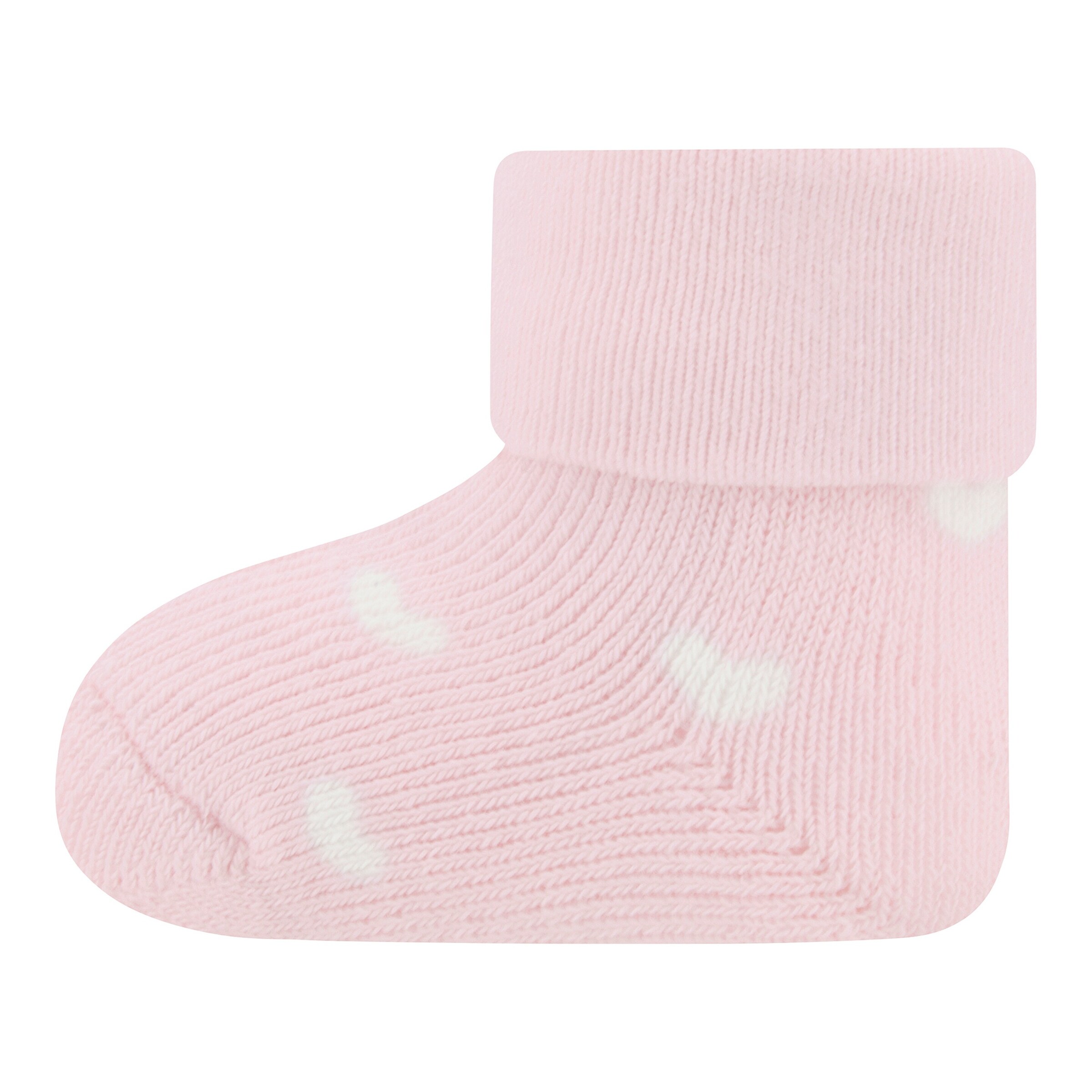 Ewers 3er-Pack Erstlingssocken Maus Ringel Herzen rosa/natur