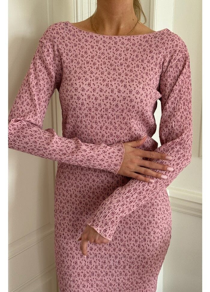 BYIC Odaic Dress pfsp pink flower stem print