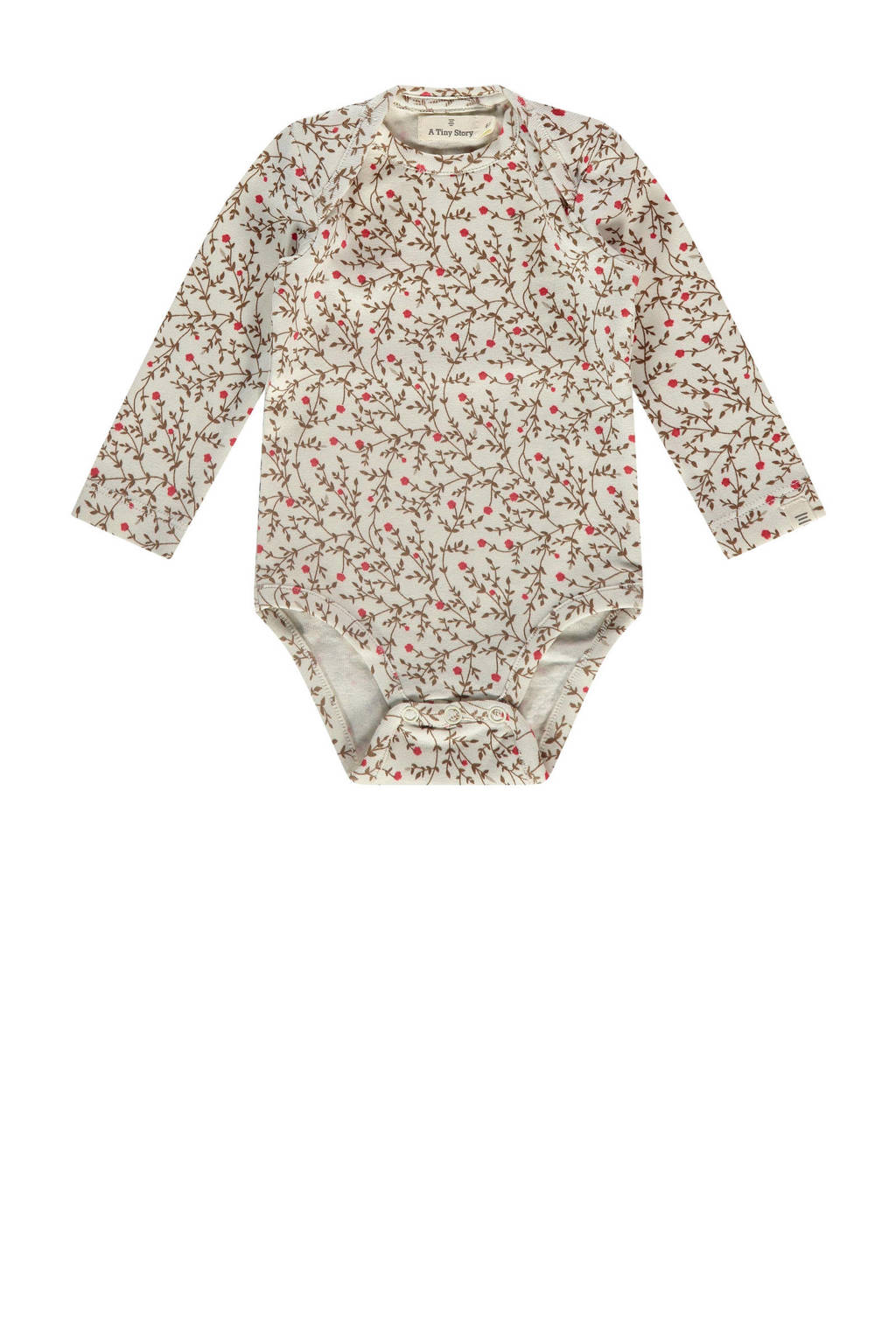 A Tiny Story romper ecru/roze/groen