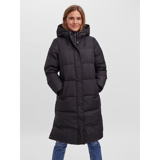 Vero Moda Erica Holly Lang Polstret Jakke, Sort, L