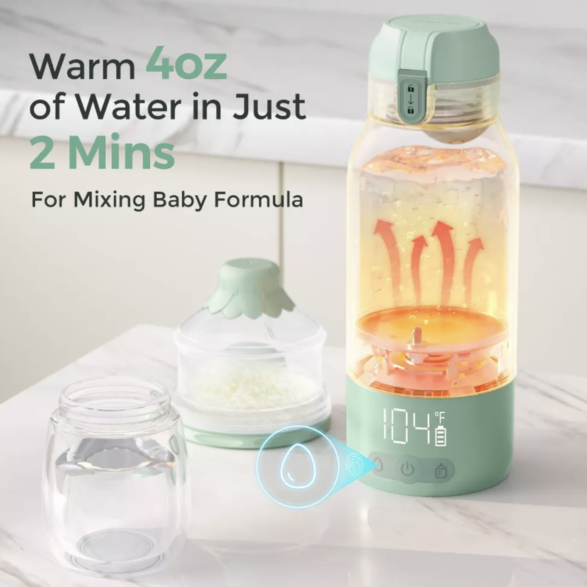 Portabler Baby Flaschen Wärmer mit Schnellaufheizung für Unterwegs (MW005-GE12BA-A) - Grün