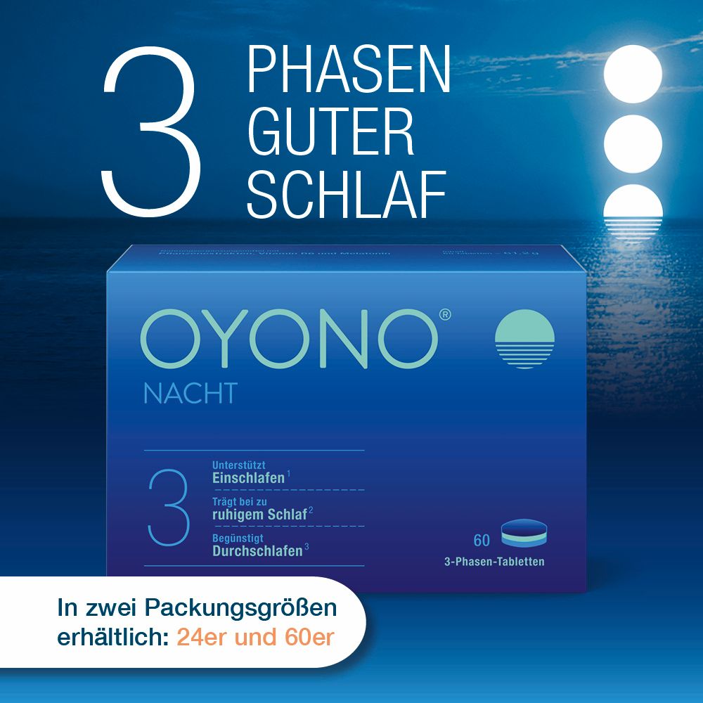 OYONO® Nacht mit 1mg Melatonin, Baldrian und Zitronenmelisse